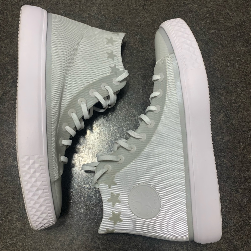 Converse White Silver Reflective Super Light Modern Star View 3
